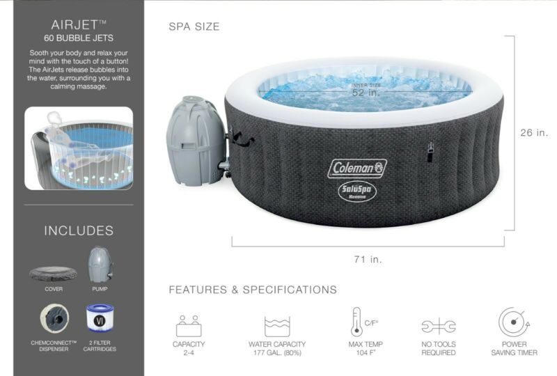 Coleman Saluspa X Havana Airjet Inflatable Hot Tub Remote