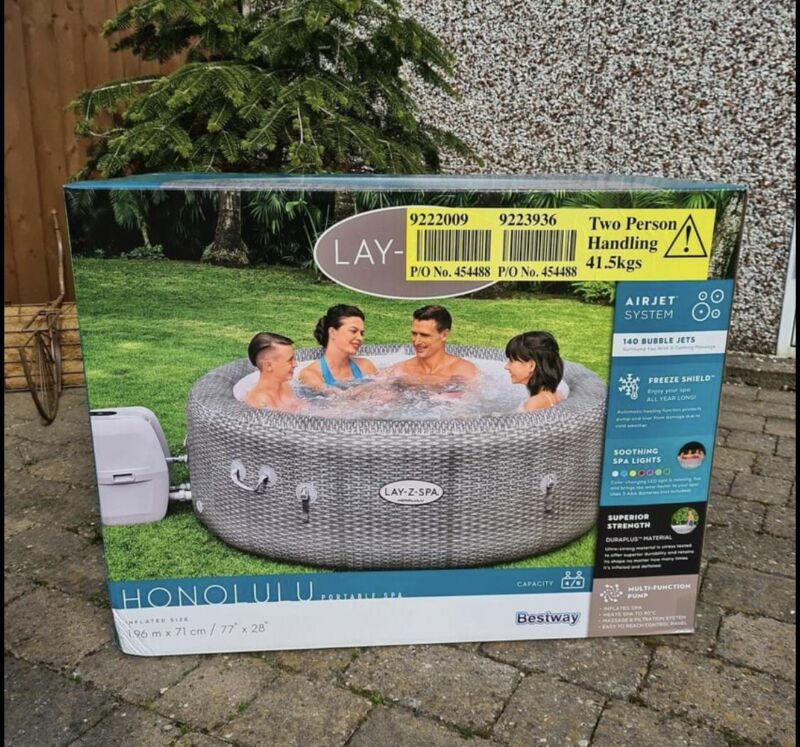 Lay Z Spa Honolulu 6 Person Airjet Led Hot Tub 2021 Model With Freeze