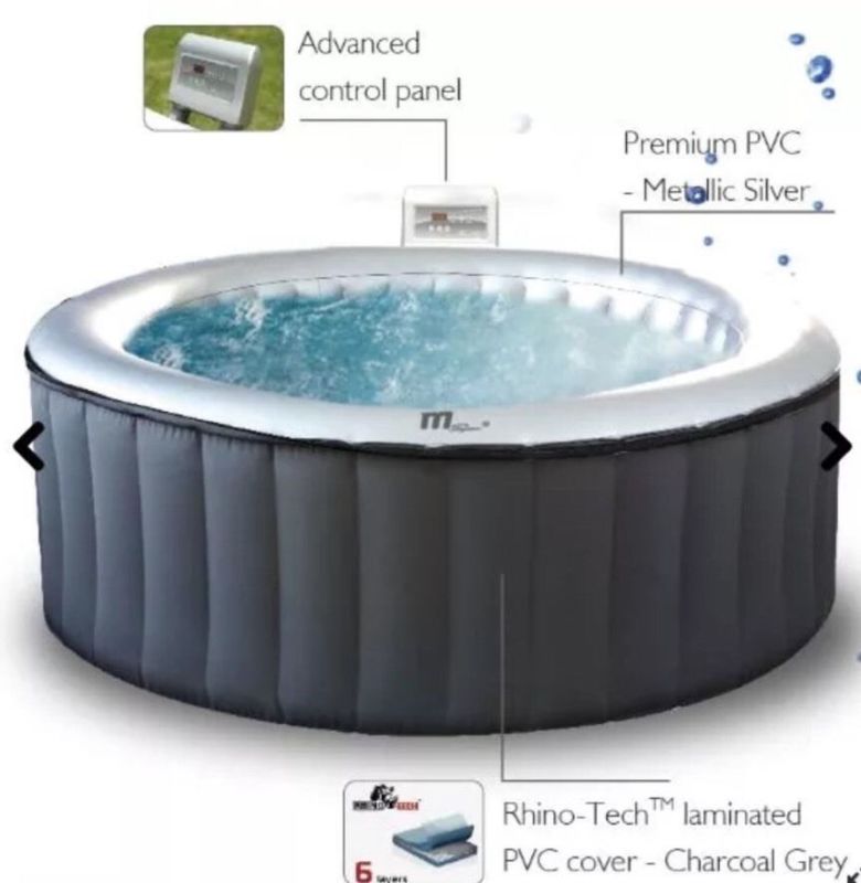 Mspa Silver Cloud Round 4 Person Inflatable Hot Tub Spa Jacuzzi - Brand ...