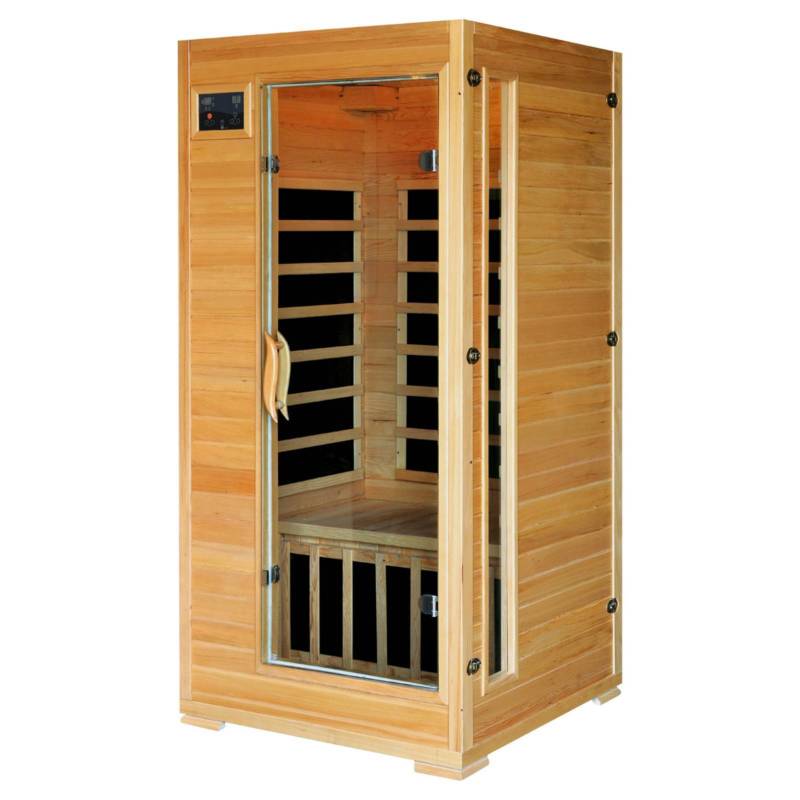 Radiant Saunas 1Person Hemlock Infrared Sauna With 5 Carbon Heaters