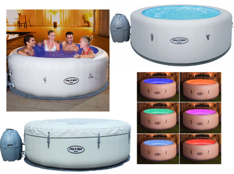 New Bestway Lay Z Spa Paris Round Inflatable Hot Tub 4 6 Person 40c White For Sale From United