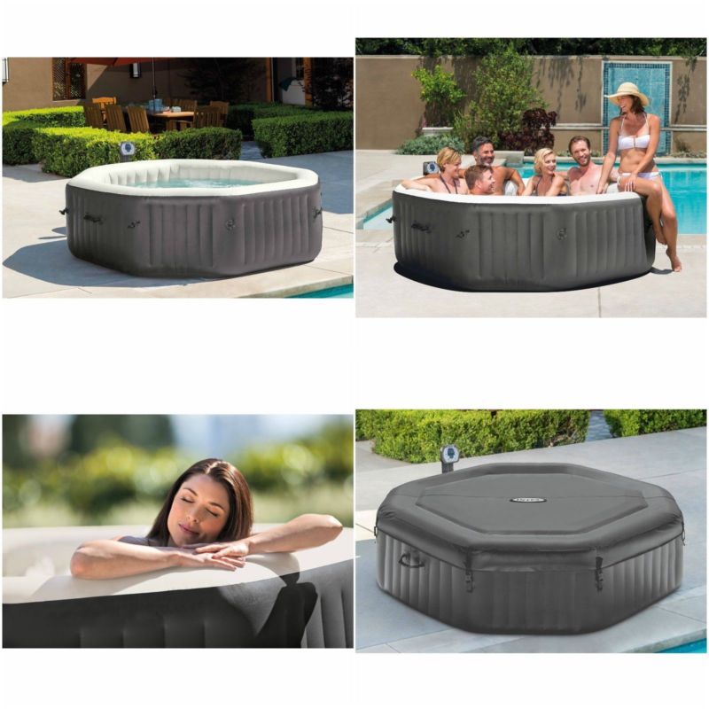 Portable Inflatable Hot Tub Spa 6 Person Heated Outdoor Patio Bubble ...