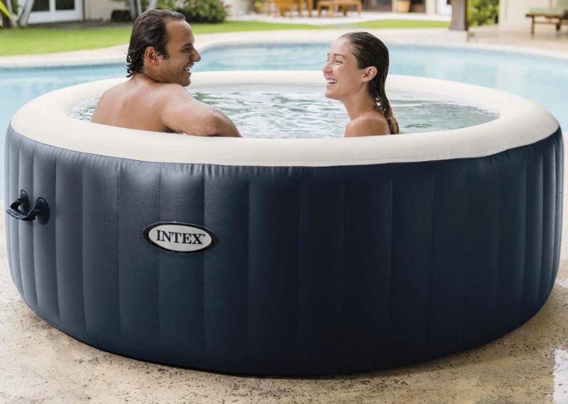 Intex Pure Spa Inflatable Bubble Massage Hot Tub 4 Person With Led ...