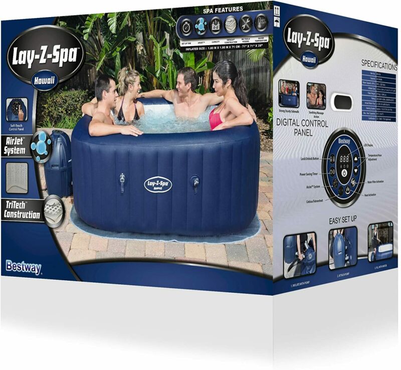 Lay Z Spa Hawaii Hot Tub Airjet Square Inflatable Spa 4 6 Person Brand New For Sale From