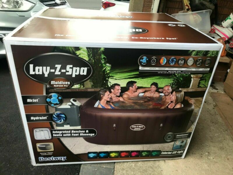 Lay Z Spa Maldives Hydrojet Pro Hot Tub 7 Person New Lazy Spa