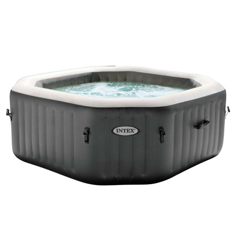 Intex 120 Bubble Jets 4 Person Octagonal Portable Inflatable Hot Tub Spa 28433wl For Sale From