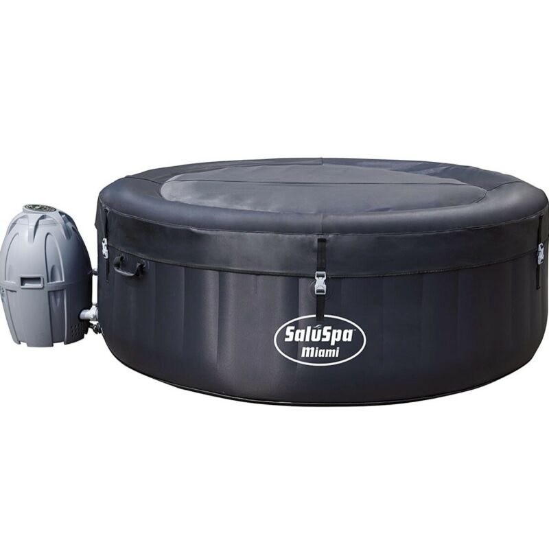 Bestway 54124 Saluspa Portable 4-Person Round Inflatable Hot Tub Spa ...