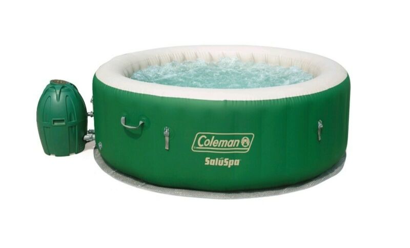 Coleman Saluspa Inflatable Hot Tub Spa Jacuzzi Green White 77