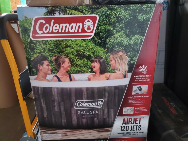 Coleman Saluspa Bahamas Inflatable Hot Tub 120 Jets 2-4 Person 90467E ...