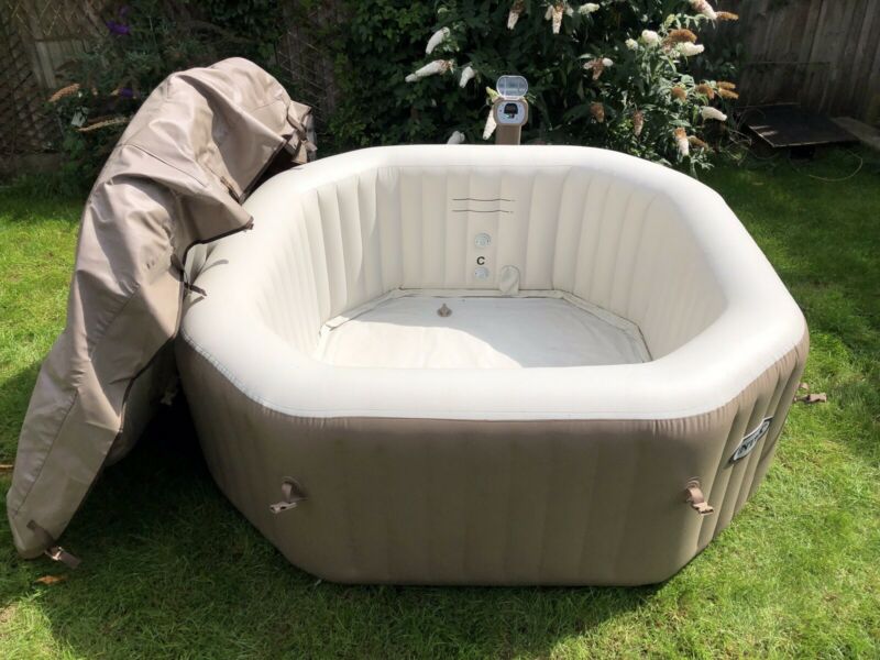 Intex Pure Spa 40 Inflatable Octagonal Hot Tub 4 Person Barely Used For