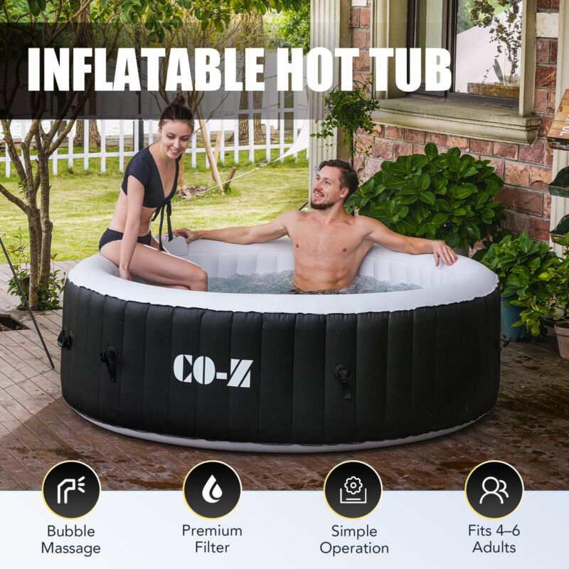 7ft Blow Up Hot Tub With 130 Jets For Sauna Pool Bath Adults And ...