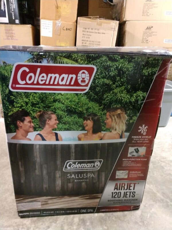 Coleman Saluspa 71 X 26 Bahamas Airjet Inflatable Hot Tub Spa 4-Person ...