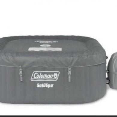 Coleman Saluspa 4 Person Square Portable Inflatable Outdoor Hot Tub Spa ...